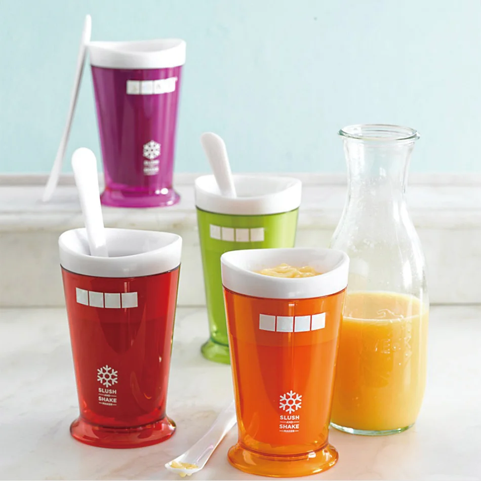Многоразовый молочный коктейль смузи Slush Shake Maker чашка Мороженое Форма для заморозки эскимо чайник чашки с мороженым Ложка мороженого