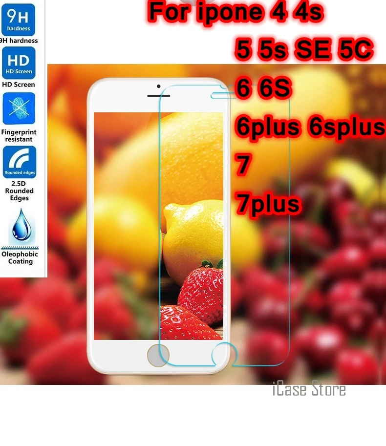 Премиум Закаленное стекло для iPhone 5 5S SE 5c 4 4s 6 6s 7 plus защитная пленка SKLO GLAS en verre pelicula