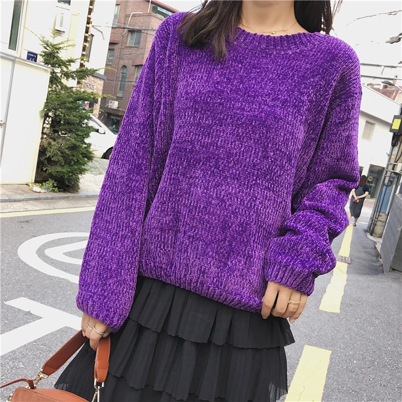 Winter Warmth O-neck Full Sleeve Knitted Sweater Casual Women Soft Pullovers Free Size Female Jumpers jersey mujer invierno 2018 | Женская