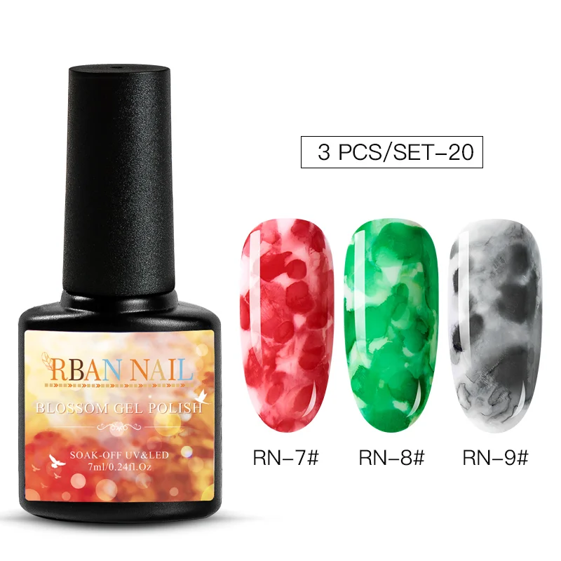 ZH04543 RBAN NAIL DIY акварельный лак для ногтей цветок гель Полупостоянный УФ лампа замачиваемый гель для ногтей Декор лак для нейл-арта маникюрный салон - Цвет: ZH04543