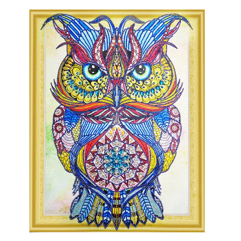 Сова особой формы алмазная живопись Алмазная картина DIY 5D частичное сверло набор