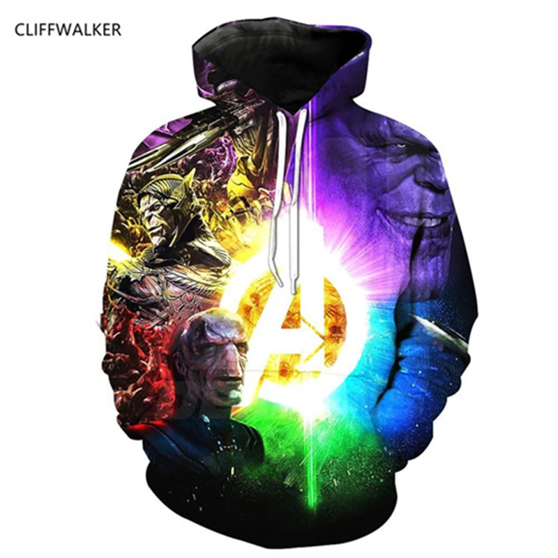 Dropshipping Autumn Sweatshirts Avengers 3D Printing Hoodies For Men's Women's Long Sleeve Pocket Hooded Pullovers Tops | Мужская