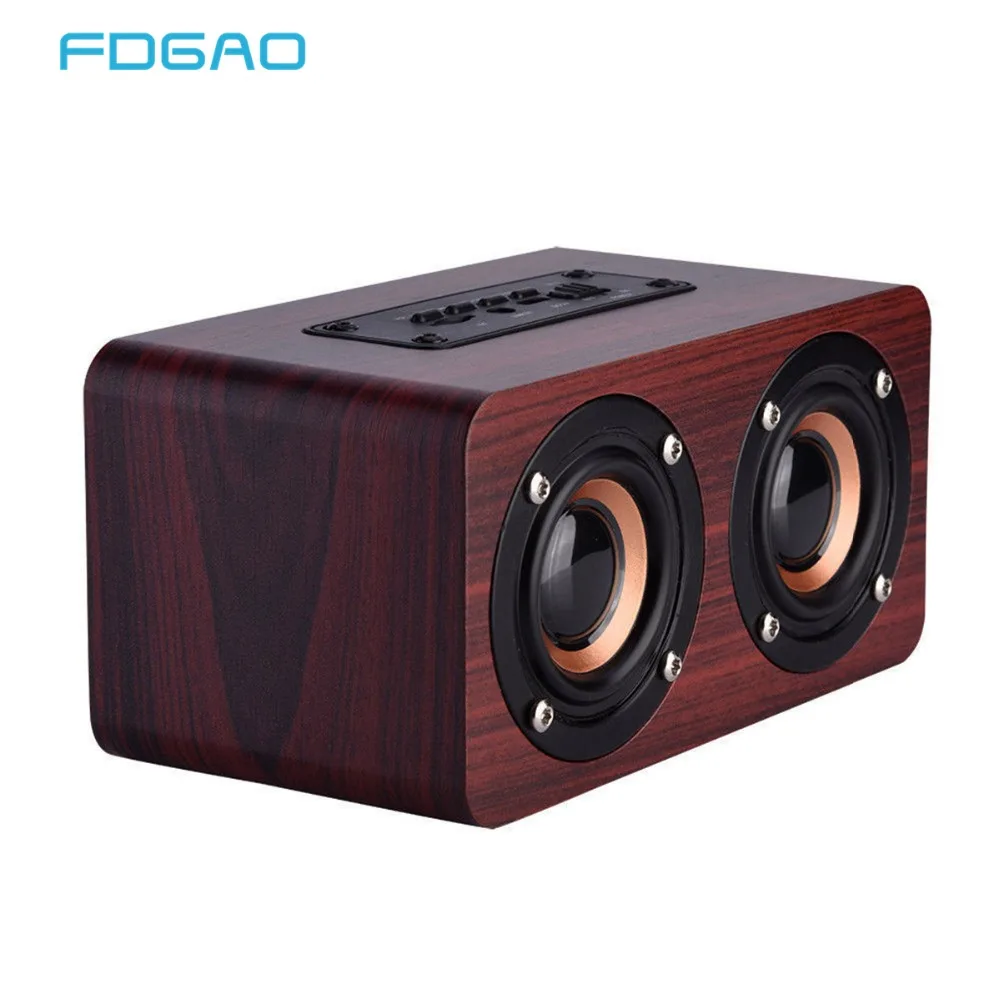 FDGAO Hifi портативный деревянный беспроводной динамик для Bluetooth стерео мини