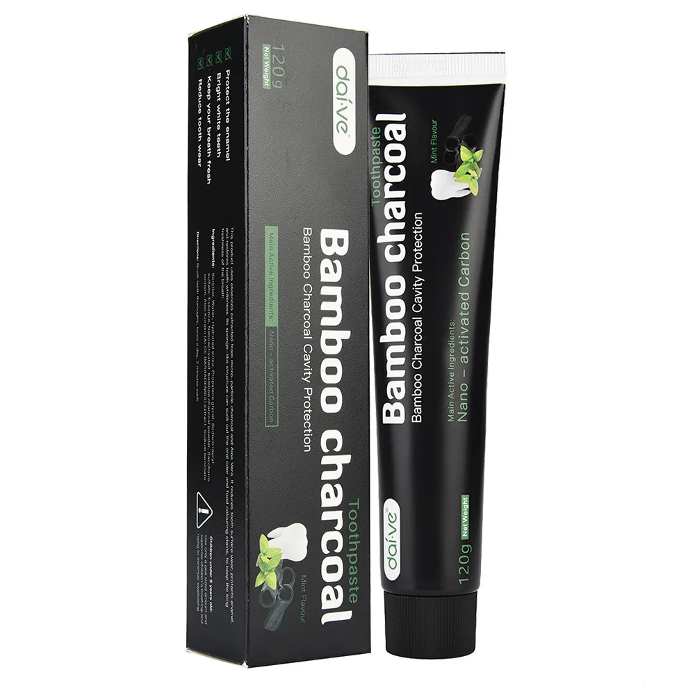 120g Teeth Whitening Toothpaste Activated Charcoal Natural Mint Flavor Dental Cream Pasta de dentes | Красота и здоровье