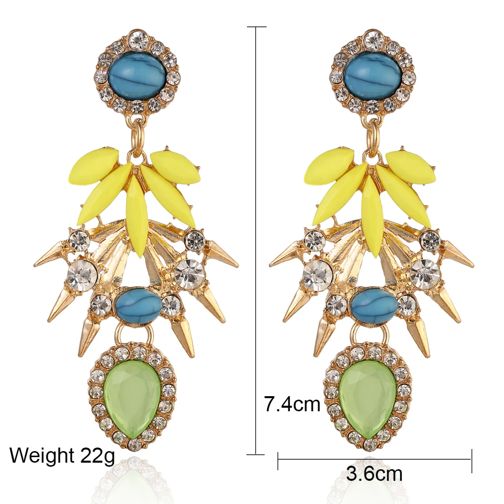 YAOLOGE 2018 классические ювелирные изделия преувеличенные горный хрусталь длинные