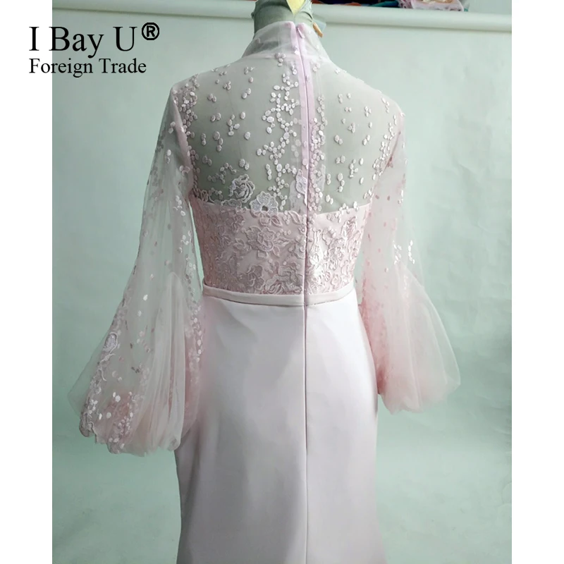 Реальные фотографии 2020 розовое белое арабское длинное вечернее платье Русалка