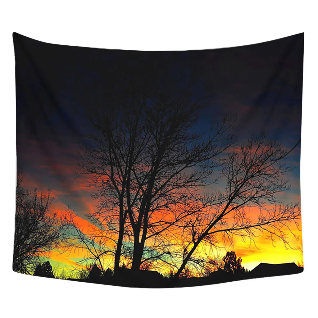 Настенный гобелен с рисунком деревьев и мандалы настенное покрывало пляжное