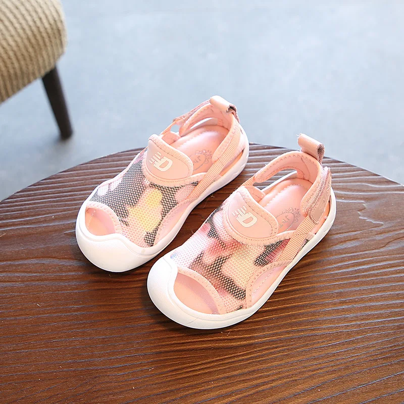 2019 new fashion kids sport shoes for boys and girls camouflage Baotou children's sandals mesh breathable toddler | Мать и ребенок