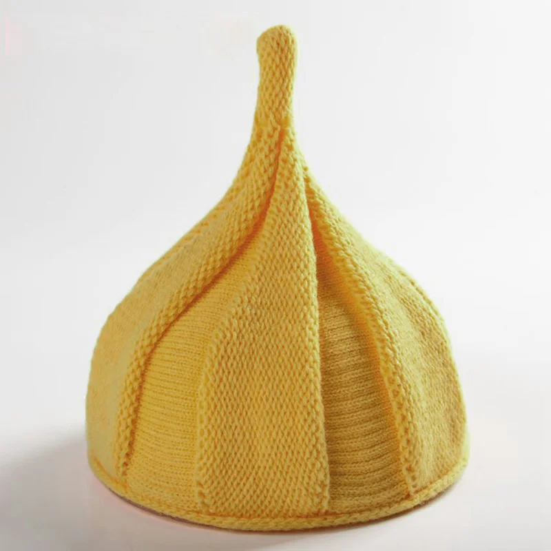 style 1 yellow Детская вязаная шапочка, милая шапка с заостренным носком, шапки с ветряной мельницей для девочек и мальчиков, осенняя модная детская шапка для От 1 до 3 лет, теплая шапочка - Цвет: style 1 yellow
