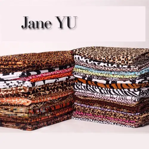 

JaneYU Animal print short plush cloth tiger leopard print zebra cow fabric fabric savage stage dress fabric
