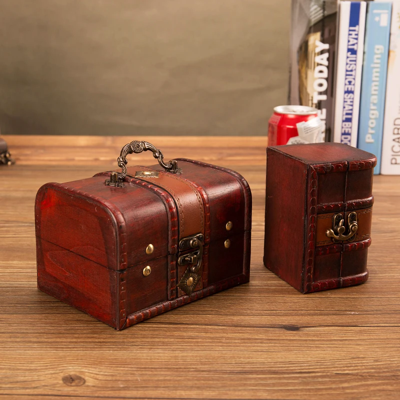 NEWYEARNEW Retro Creative Antique Wooden Treasure Box Jewelry Storage Boxes Bins Decoration Gifts Free Shipping | Дом и сад
