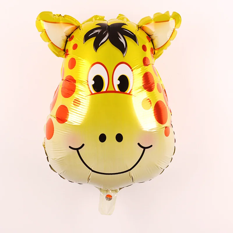 

45*64cm Cartoon Animal Head Aluminum Film Balloon Tiger Lion Zebra Cow And Other Animal Head Balloon For Party Decoration