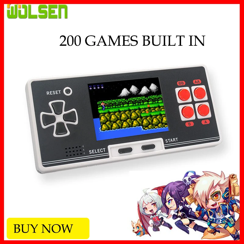 WOLSEN 8 бит Мини Портативная игровая станция 2,8 дюймов портативный игровой плеер 142 игр Классическая Видеоигра для GB станция светильник