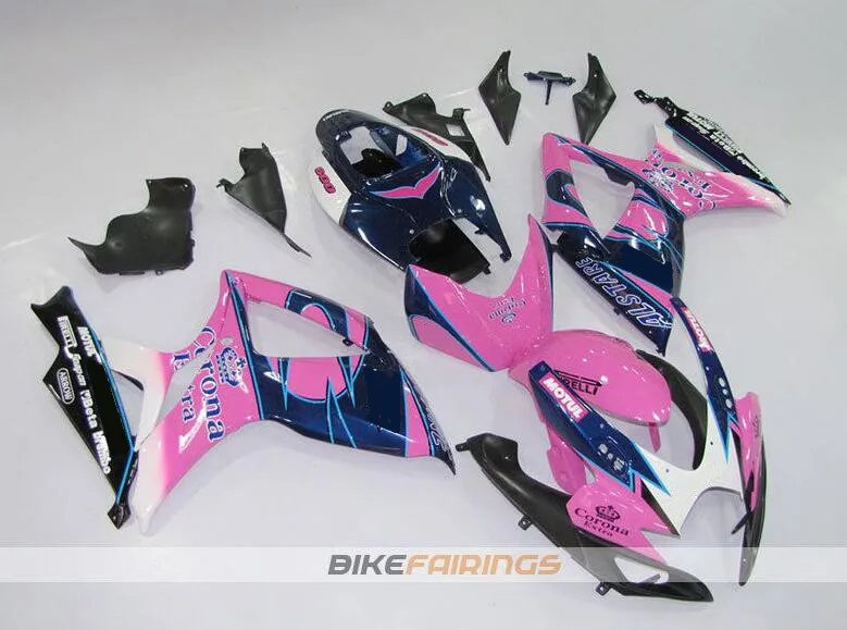 

4 подарка, новый комплект обтекателей из АБС-пластика, подходит для SUZUKI GSX-R600 06 07 600 750 K6 GSXR 600 750 2006 2007, красивый розовый