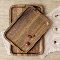 rectangle wood pan plate fruit dishes saucer tea tray dessert dinner bread pizza wood plate retro style tea tray cake plate