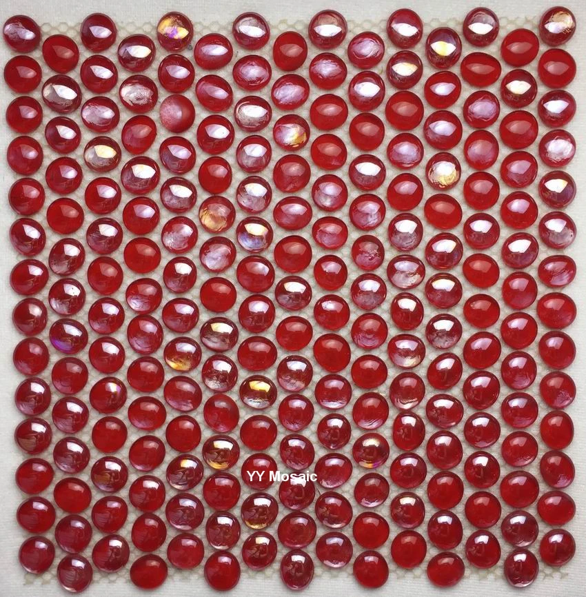 Рубиновая Красная Блестящая Переливающаяся стеклянная мозаика для кухни душа