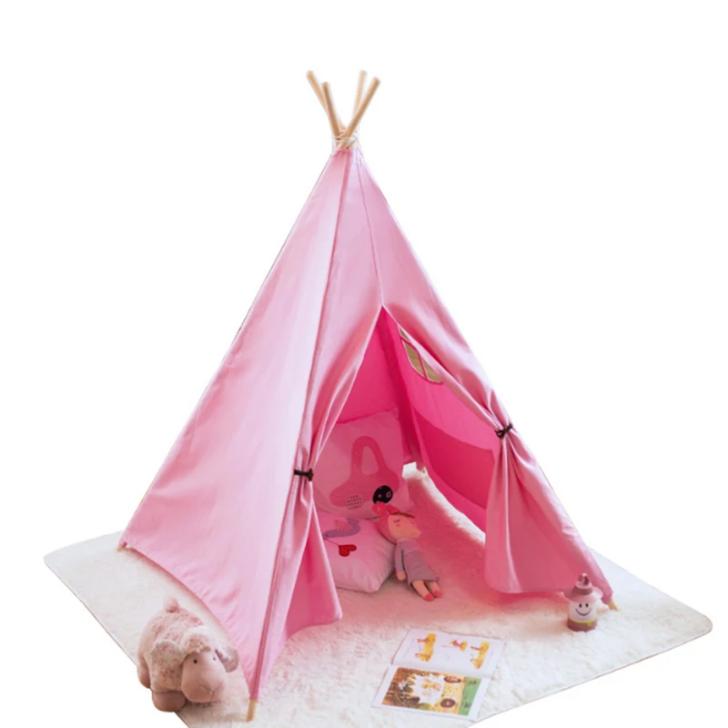 Детские игрушки палатка хлопок холст прорезыватель Tipi девочка игровая милый