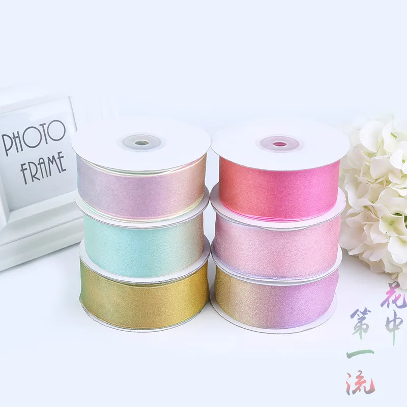 Высокое качество 4 см шифоновая градиентная лента для свадебной вечеринки