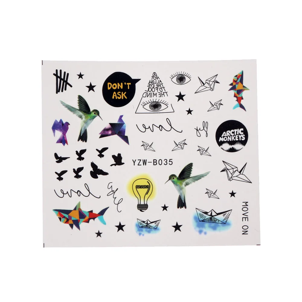 Наклейки для ногтей 2 листа черные Dreamcather наклейка в виде перьев переноса воды