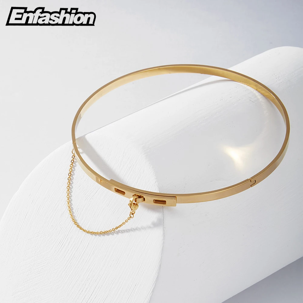 Enfashion, безопасная цепочка, чокеры, золотые ожерелья и подвески, цветное ожерелье, колье из нержавеющей стали, ожерелье для женщин, ювелирное изделие, колье