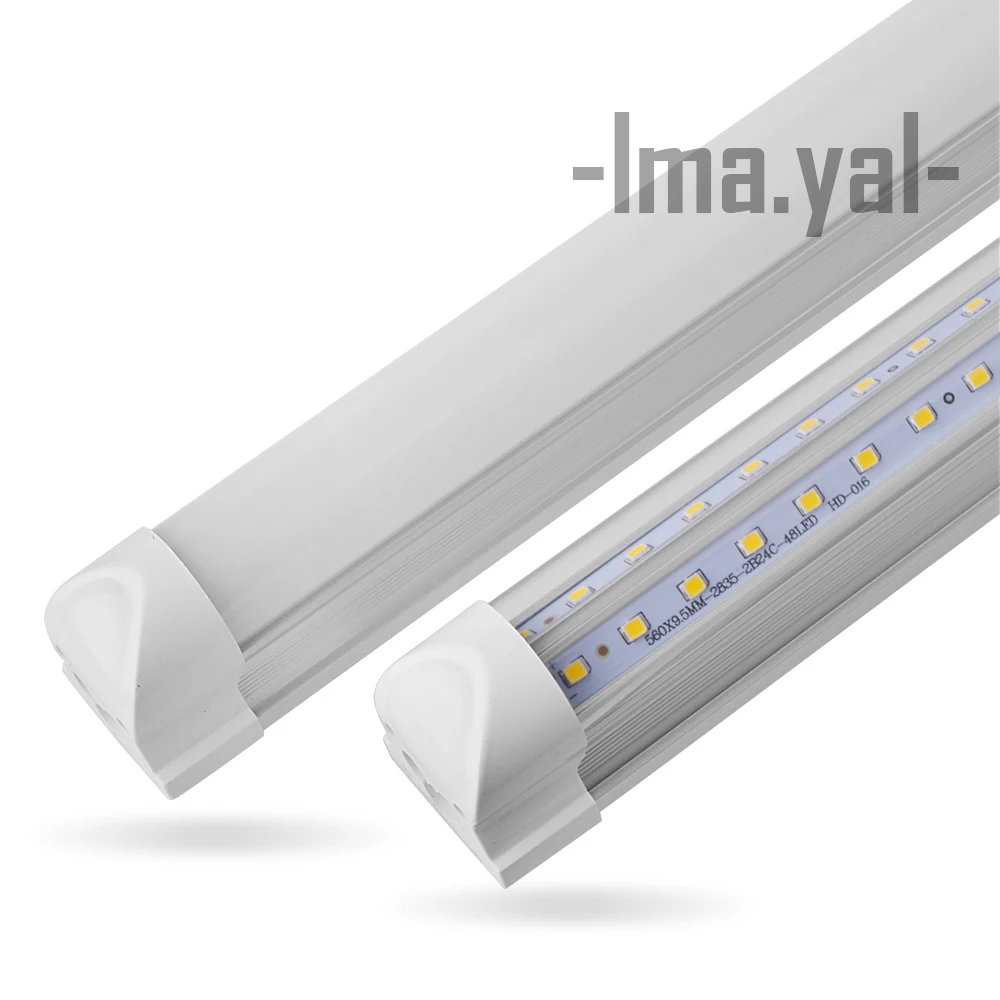4 шт. светодио дный T8 интегрированной трубки 20 Вт 110 V 220 60 см 85 265 В двойной 2835 лампа