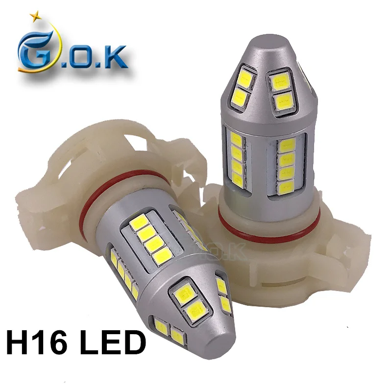 

New Arrival 2pcs H16 led 30smd 2835 led Light Fog Tail Bulb Driving Lamp Car Headlight 6000K White light Free Shipping