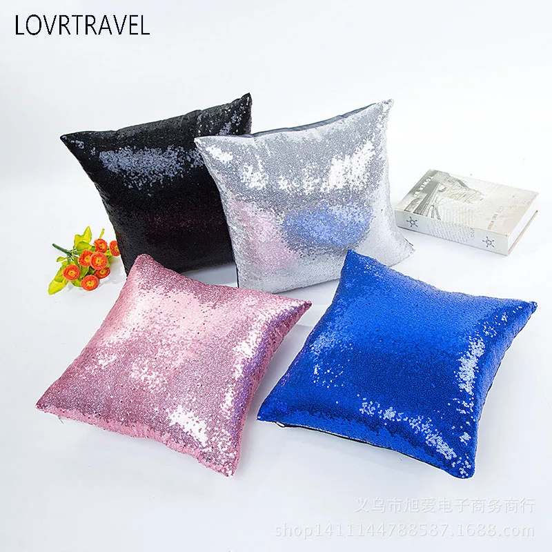 Наволочка с блестками блестящая на молнии для декора гостиной|cushion cover|sequin cushion