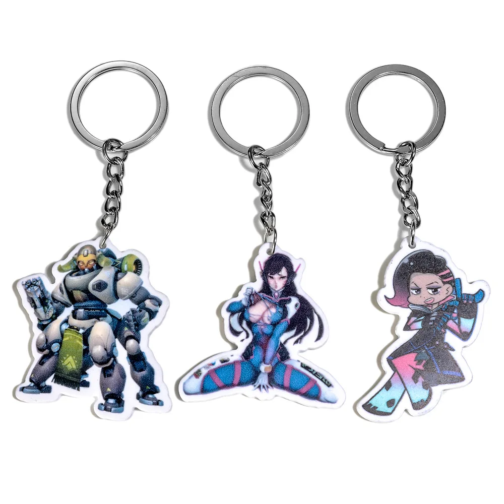 6 типов Горячая игра Overwhtch брелок DVA SOMBRA Orisa фигурка модель OW Q версия силиконовый