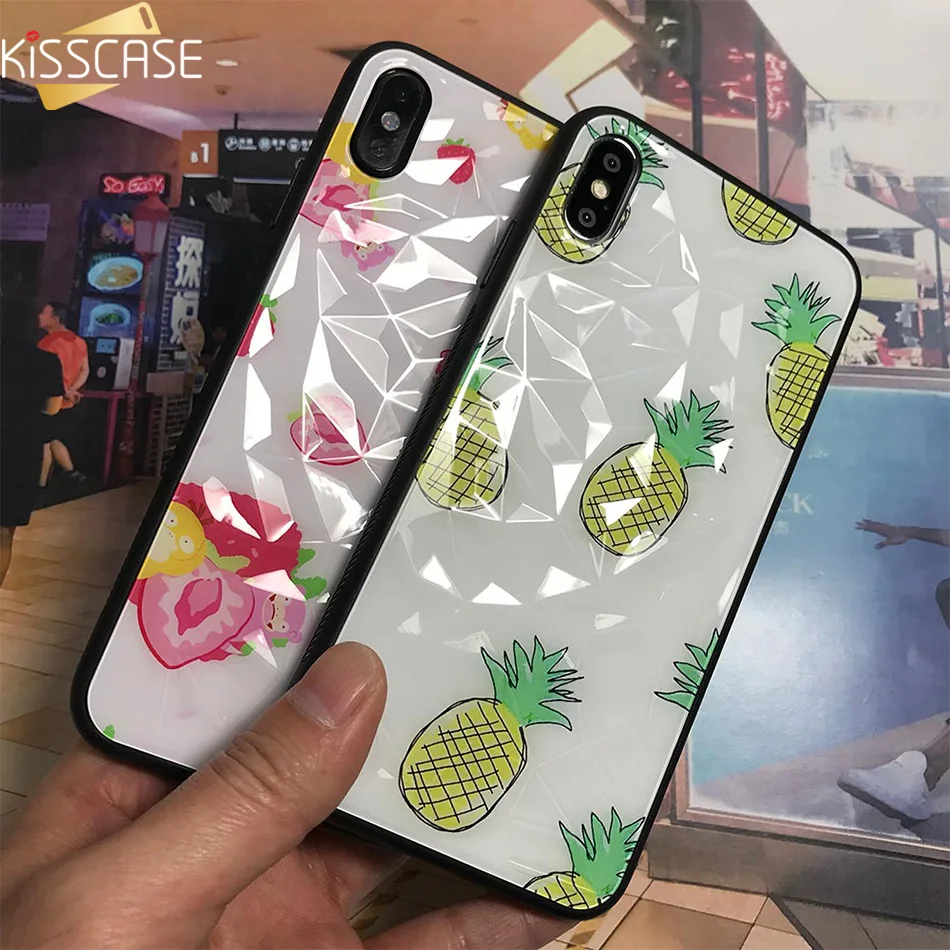Чехол для телефона KISSCASE Diamond iPhone X XS MAX XR 7 8 Plus блестящий чехол с фруктовым узором 6 6S
