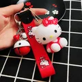 Милый брелок hello kitty, брелок для женщин, аниме, брелок для ключей Kt Cat, детские игрушки, брелок для автомобиля, брелок на запястье, веревка, брелок, подарки