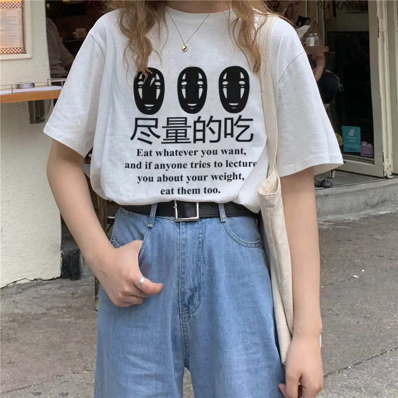 Летние милые модные женские топы Tumblr с забавными мультяшными буквами Harajuku