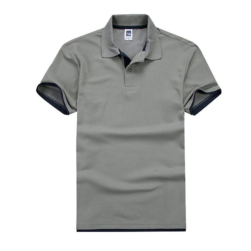 Grey Navy FALIZA, новинка, брендовая мужская рубашка поло, дизайнерская, дышащая, хлопковая, повседневная, с коротким рукавом, мужские рубашки поло размера плюс, XXXL, TX107 - Цвет: Grey Navy