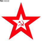 Tri Mishki HZX310# 15*15.8см виниловые светоотражающие наклейки на авто звезда серп и молот наклейка для авто на заднее стекло