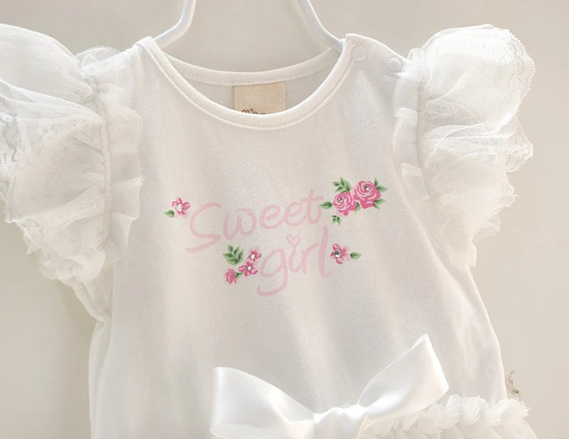Newborn Girl Sleeveless Bodysuit Dress Baby Summer Clothing Cotton Lace Tutu 1piece Jumper Infant Girls Gift 3m 2018 New |