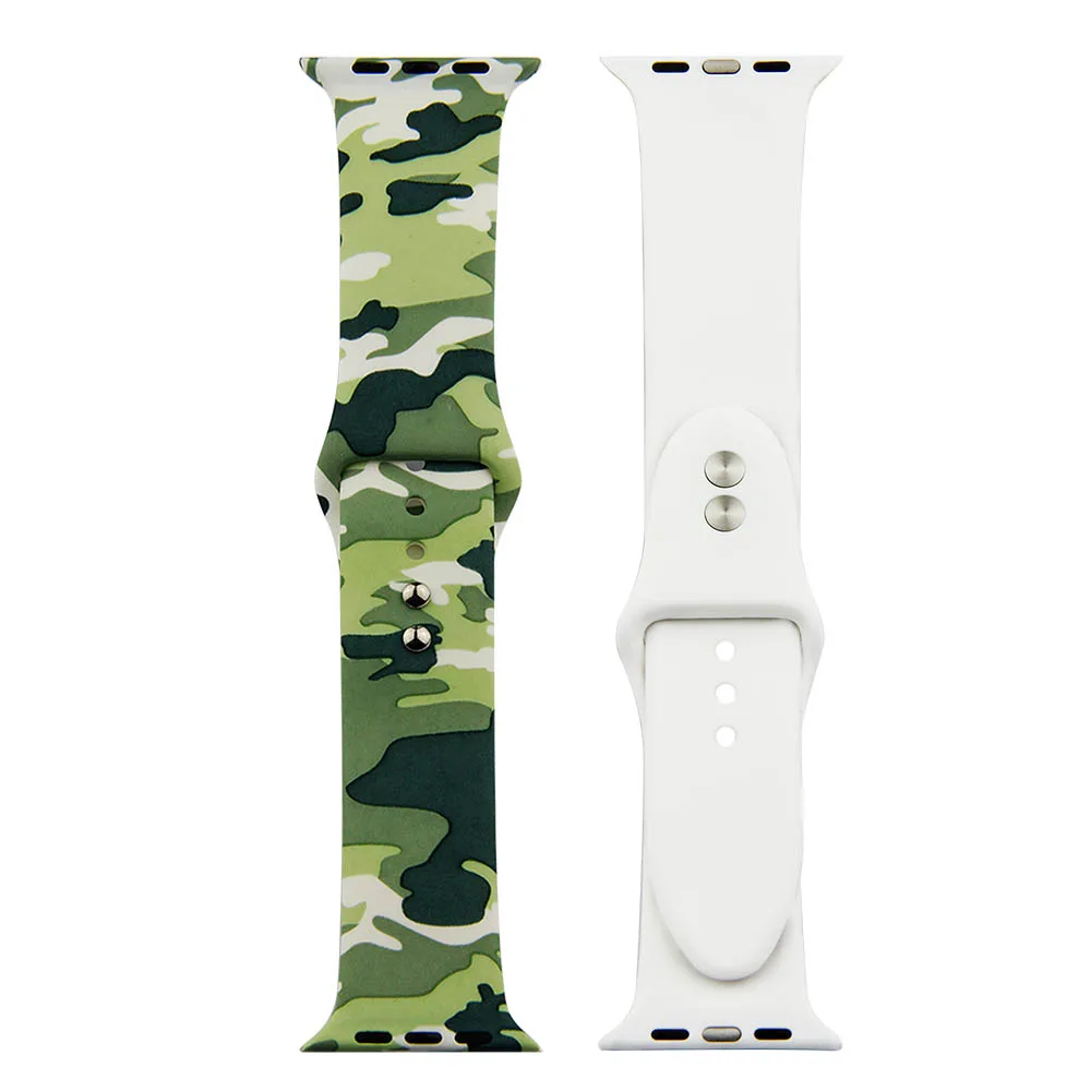 Кактус с цветочным рисунком, силиконовый ремешок для наручных часов Apple Watch 38/40 мм/42 44 мм Цветок Браслет для наручных часов iWatch серии на возраст 1, 2, 3, 4, 5, спортивный ремешок - Цвет ремешка: 28