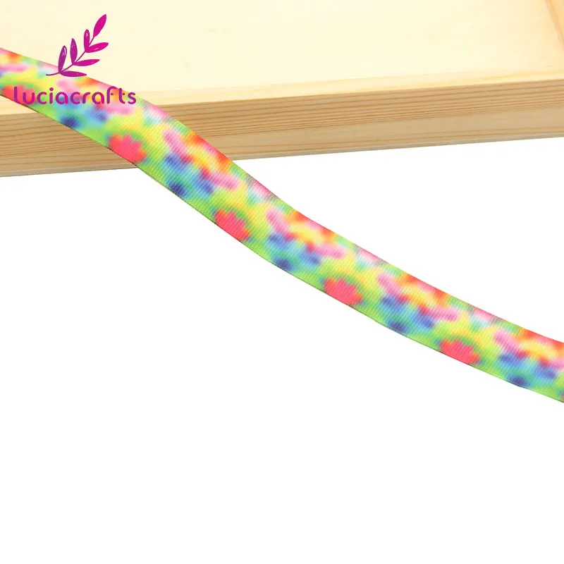 Color 6 5yards 5 ярдов/6 ярдов 25 мм/38 мм Печатная корсажная лента для рождества, свадьбы, вечеринки упаковочный материал для подарков DIY Аксессуары S0402 - Цвет: Color 6 5yards