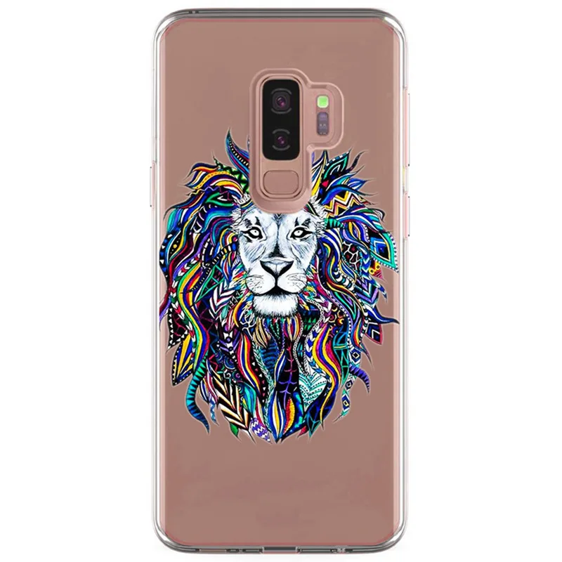 For Samsung Galaxy S9 S9Plus S8 Plus S7 edge A3 A5 2017 TPU Colorful Soft Cute Animal Lion Painted Desig Cover Case Fundas E333 |
