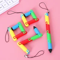 1 pc creative folding ballpoint pen blue ink colorful writing pen with hanging chain student stationery supplies prize gift