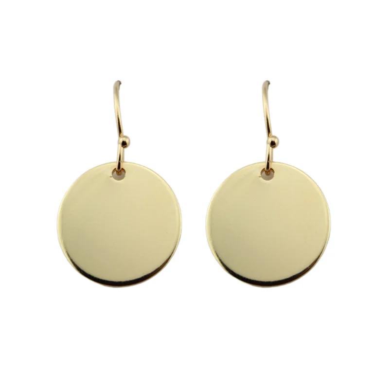 Новинка 2020 модные минималистичные круглые серьги подвески в виде диска для