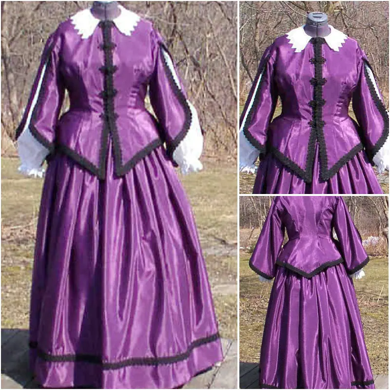

HistoricalCustomer-made Red 1800S Victorian dress 1860s Civil war Dress Vintage Costumes Southern Belle Prom Gown US6-36 V-362