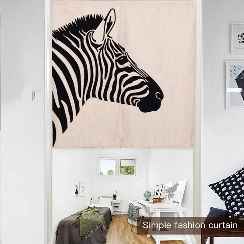 Черно-белая велосипедная занавеска с камерой полосатая дверь льняной гобелен