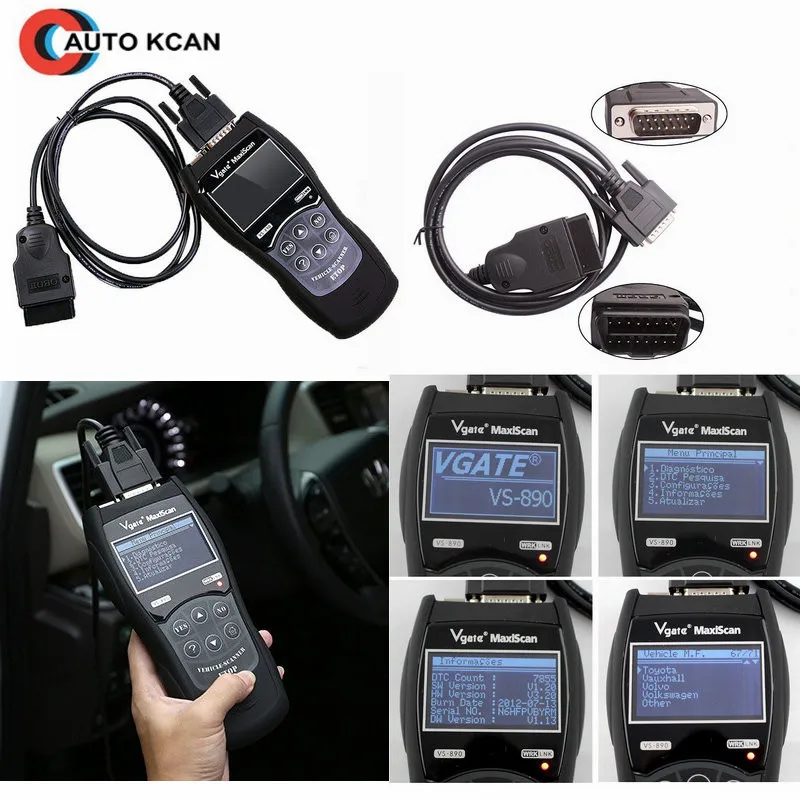 Новый VS890 OBD2 считыватель кодов Универсальный VGATE сканер многоязычный