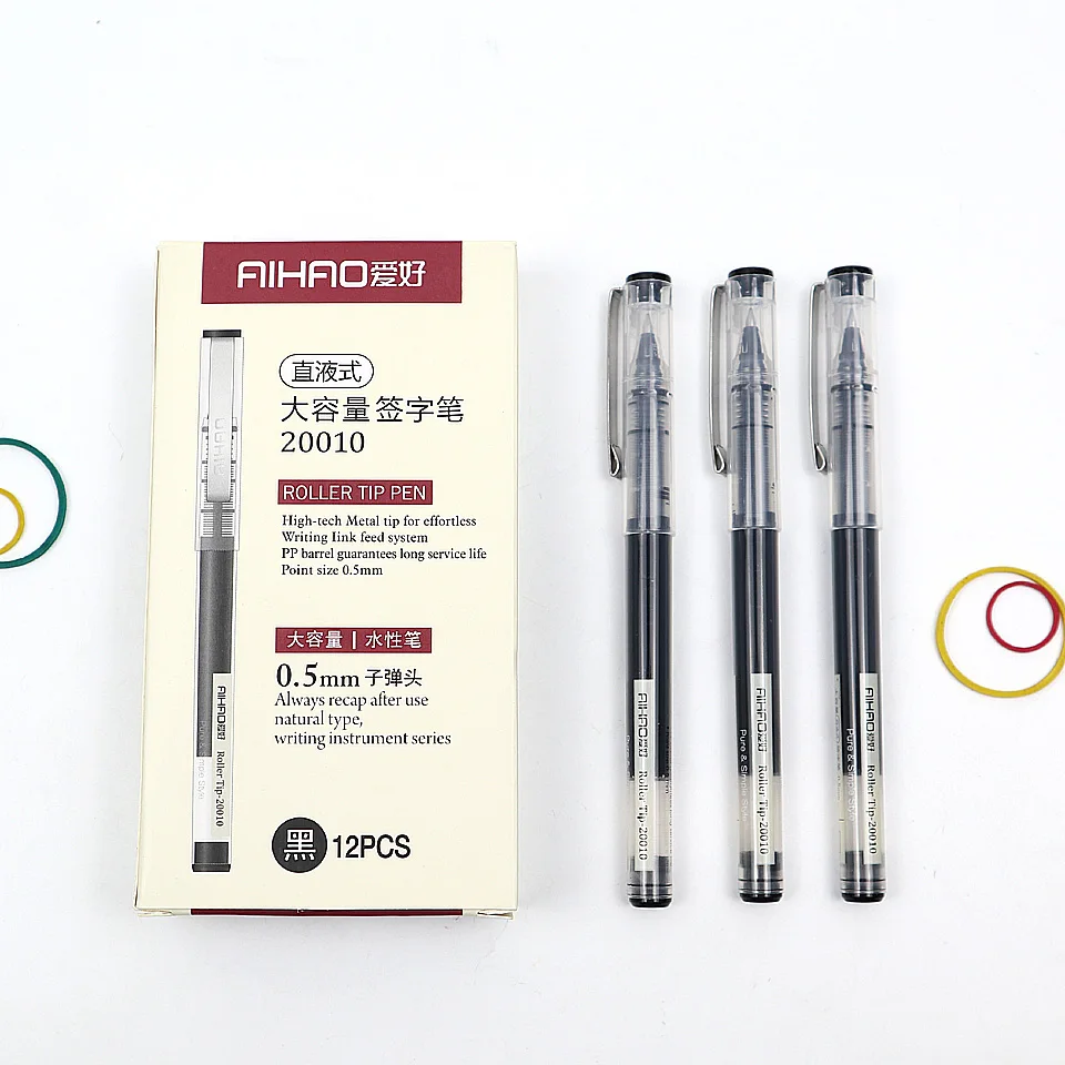 

3PC New Products Gel Pen Direct Liquid Type 0.5mm Black and Blue High-Tech Ink Neutral Pen For Students Writing Roller Ball Pens