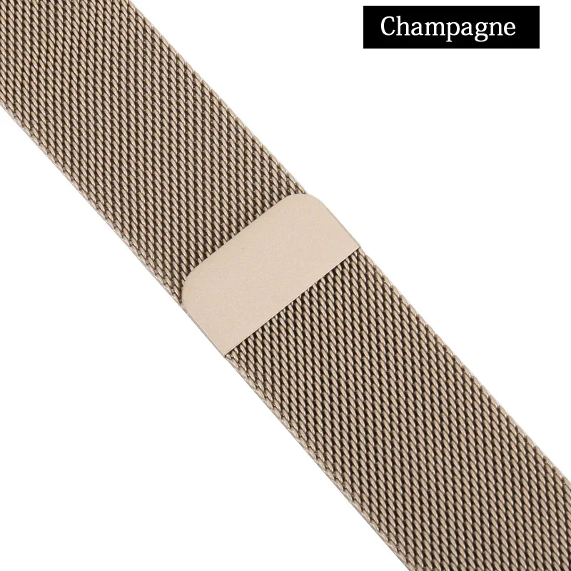 Champagne Ремешок для часов, Миланская петля, ремешок для наручных часов Apple Watch, версии 44 мм 40 мм, 42 мм, 38 мм, версия 4/3/2/1 наручных часов iWatch, нержавеющая сталь сплетенный ремешок для наручных часов - Цвет ремешка: Champagne