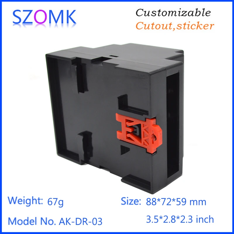 Пластиковый корпус для din рейки elctronics пластиковый чехол оборудования 88*72*59