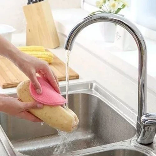Новый силиконовый инструмент для мытья посуды двухсторонняя губка чистки