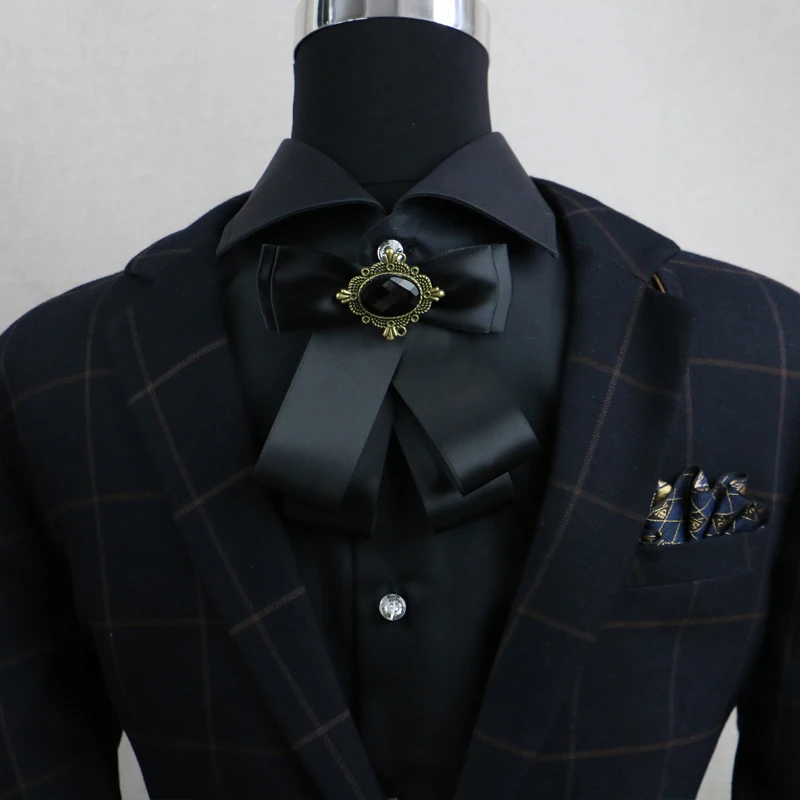 Мужская брошь для костюма Большая лента с бантом эластичная галстук бабочка