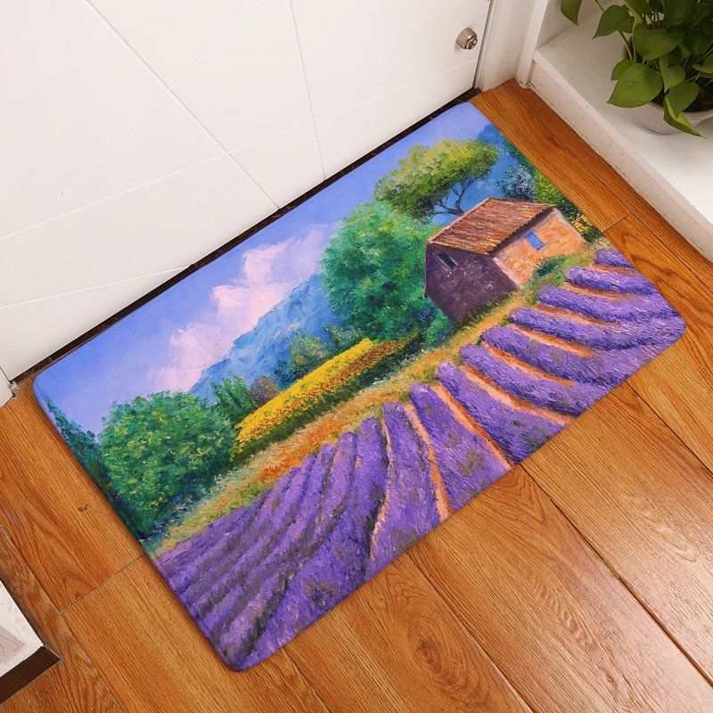 Добро пожаловать Коврики сельских живописные печатных Ванная комната Кухня ковры двери Коврики S кошка напольный Коврики для Гостиная против скольжения tapete