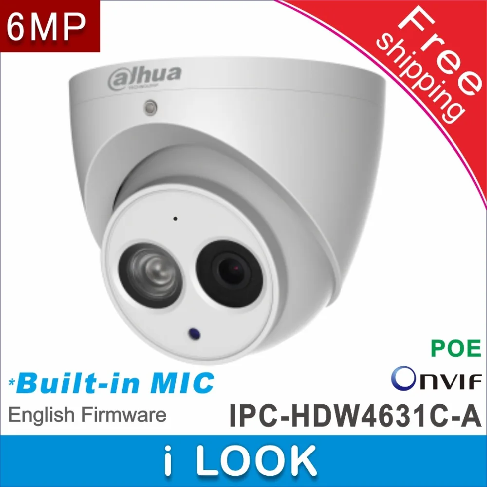 Бесплатная доставка встроенный микрофон Dahua HD купольная камера 6 МП поддержка
