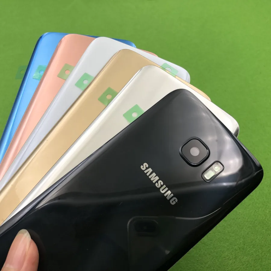 Для SAMSUNG Galaxy S7 Edge G935 G935F S7 G930 G930F Задняя стеклянная крышка батарейного отсека задняя дверь Корпус чехол S7 Edge Задняя стеклянная крышка